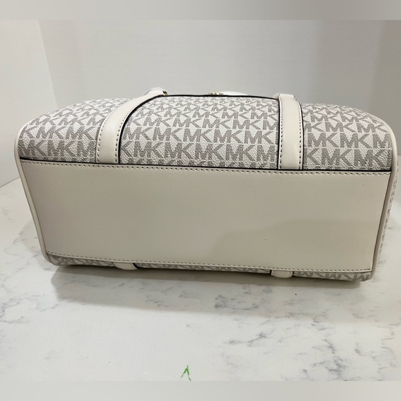 Michael Kors Cream Monogram Satchel - Picture 8 of 16